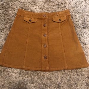 Urban Outfitters Mustard Corduroy Skirt